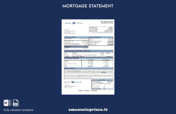 modello di estratto conto ipotecario della Meinl Bank di Antigua e Barbuda in st